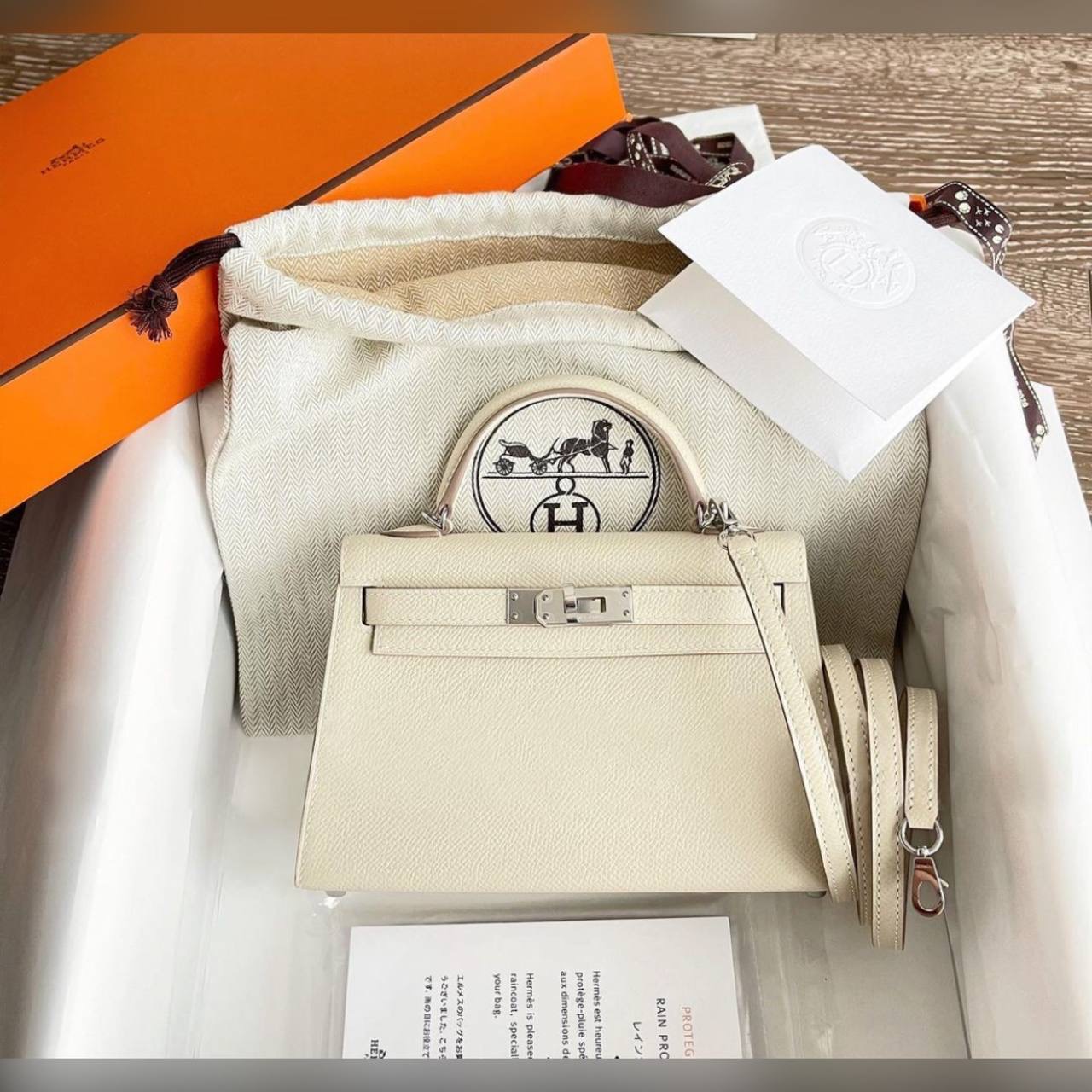 Hermès Kelly Epsom Silver bag
