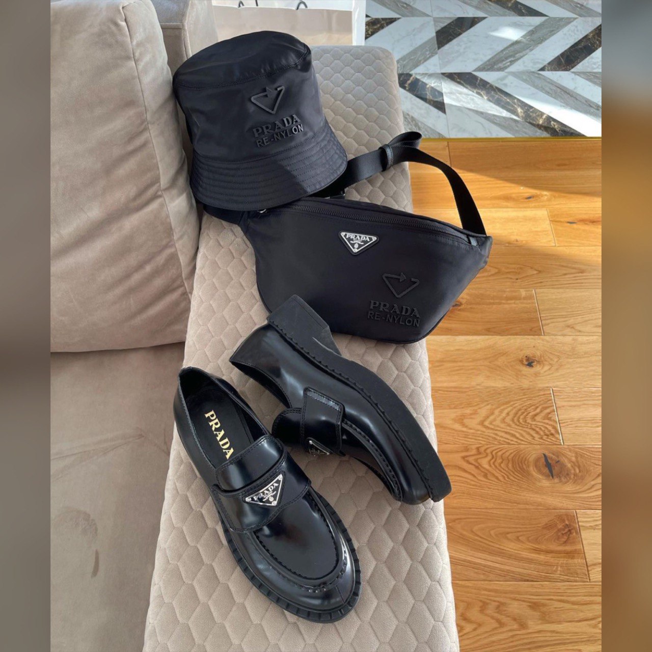 Prada accessories, bag, shoes