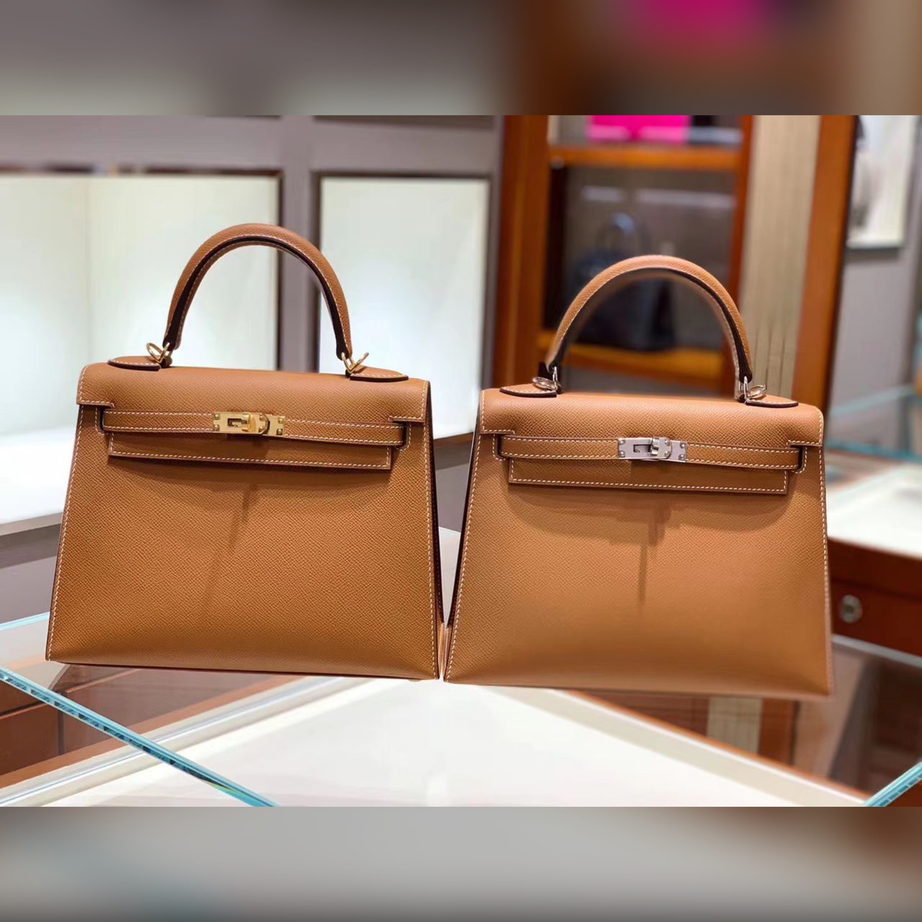 Kelly Epsom Gold Hermès bags