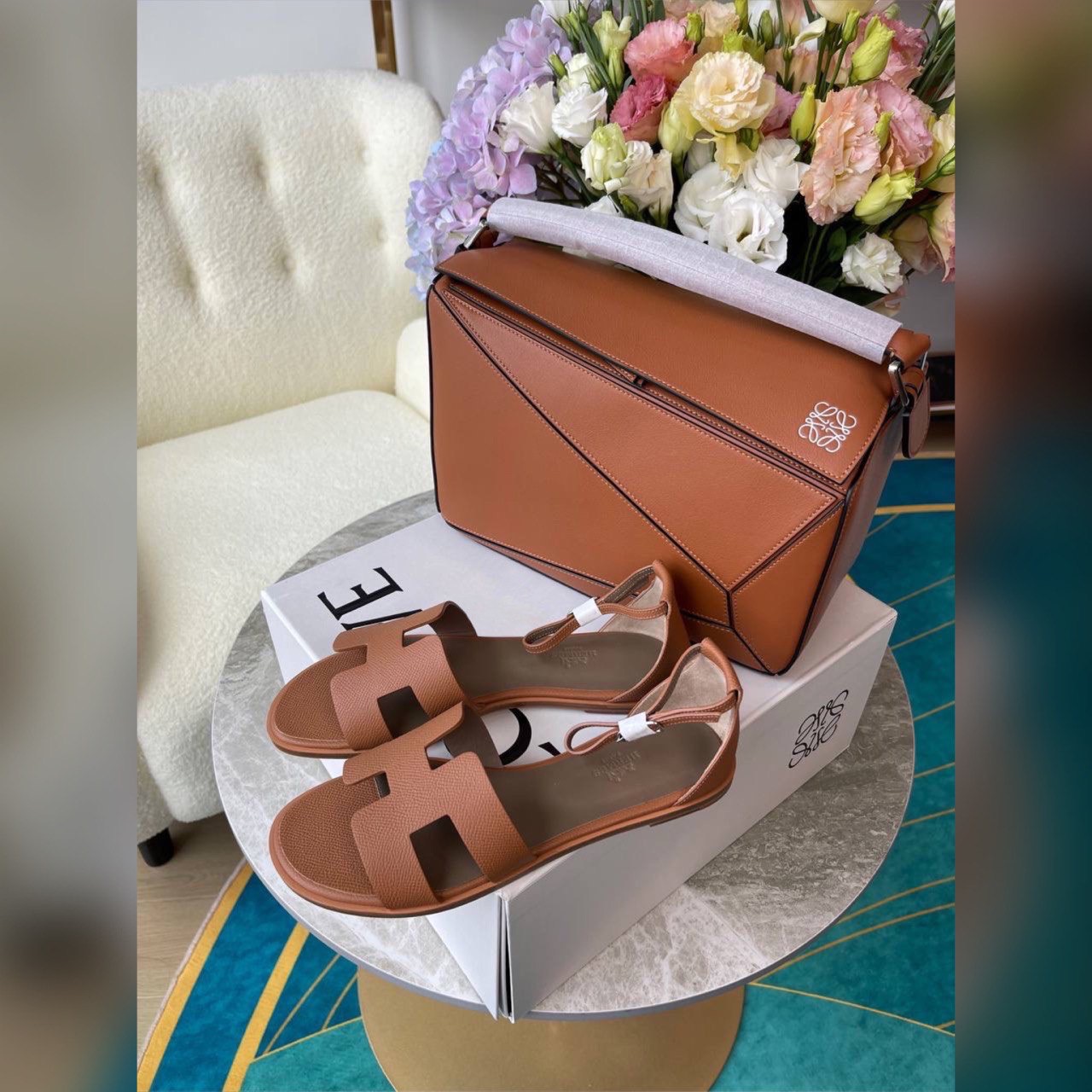 Hermes shoes / Loewe bag