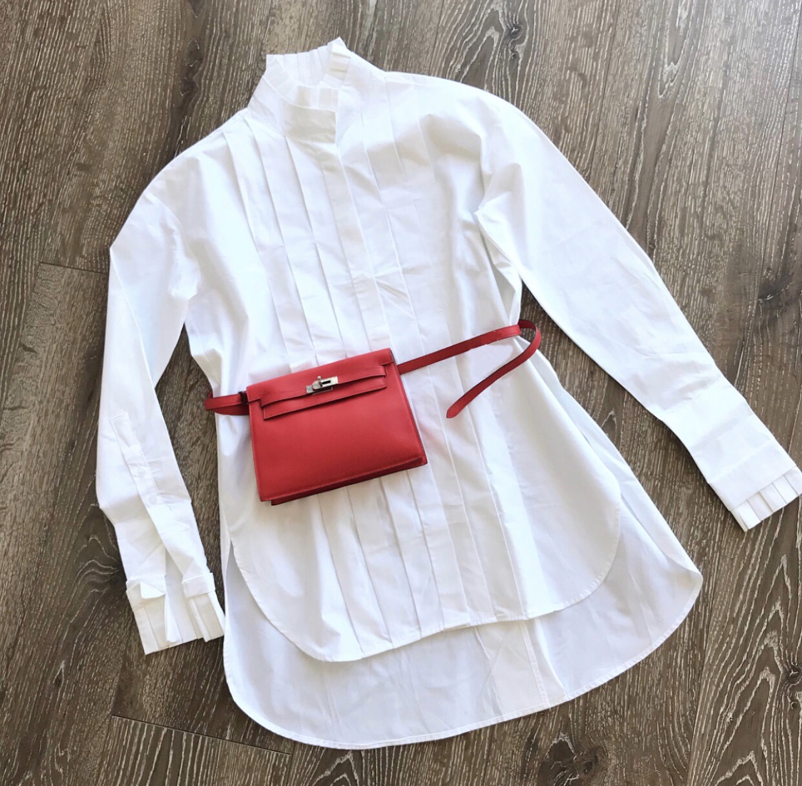 Hermès Bag and Valentino Blouse